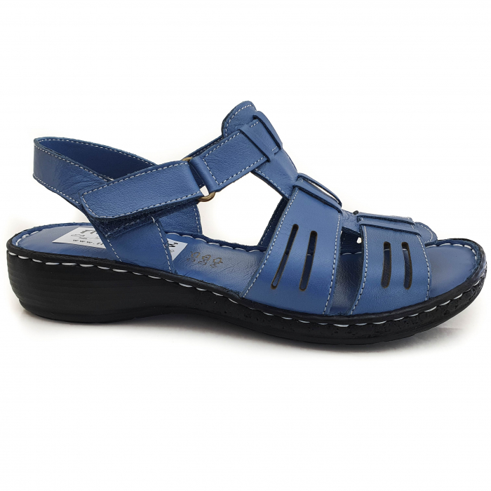 Sandale Damă Casual Confort Din Piele Naturală Blue 6133 [3]
