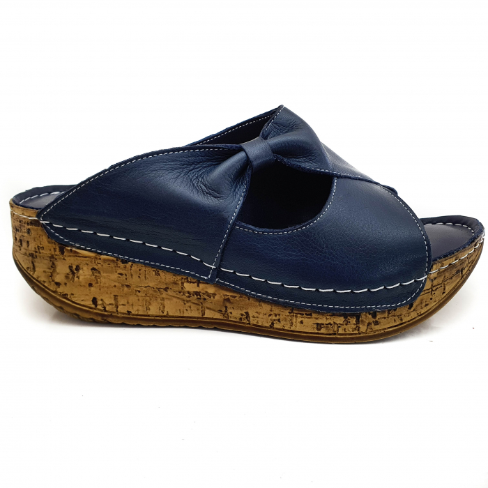 Sandale Damă Casual Confort Din Piele Naturală Blue 6148 [2]