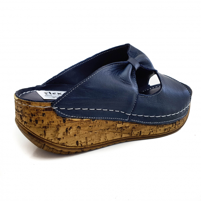 Sandale Damă Casual Confort Din Piele Naturală Blue 6148 [3]