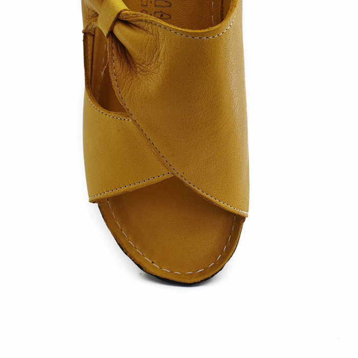 Sandale Damă Casual Confort Din Piele Naturală Galbenă 6149 [4]