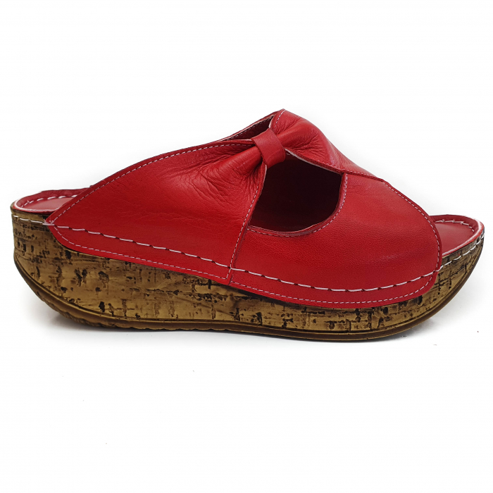 Sandale Damă Casual Confort Din Piele Naturală Roșie 6150 [2]