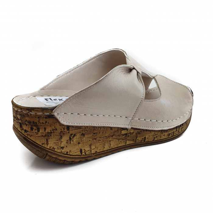 Sandale Damă Casual Confort Din Piele Naturală Bej 6147 [3]