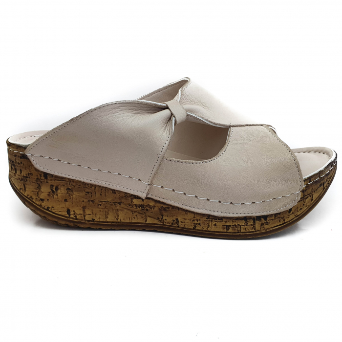 Sandale Damă Casual Confort Din Piele Naturală Bej 6147 [2]