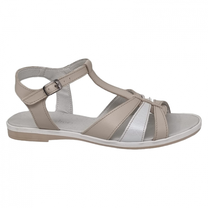 Sandale Damă Casual Confort Din Piele Naturală Albă 6008 [2]