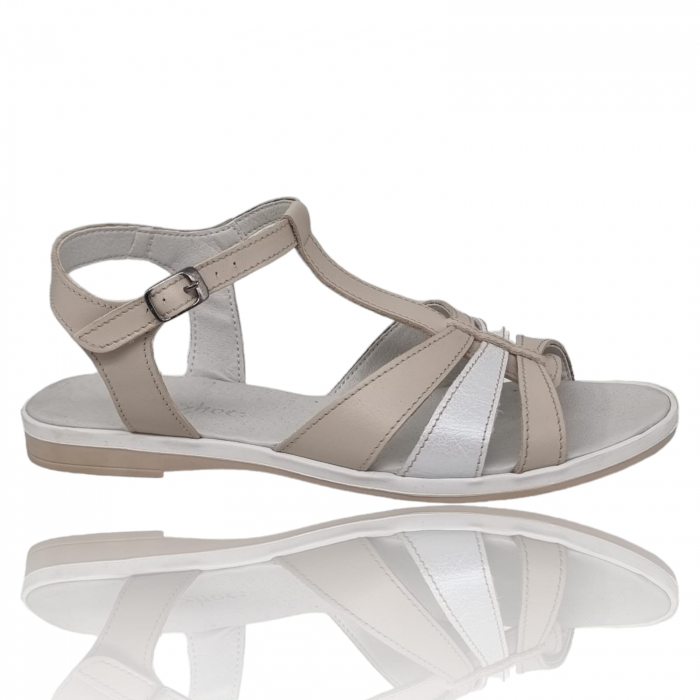 Sandale Damă Casual Confort Din Piele Naturală Albă 6008 [1]