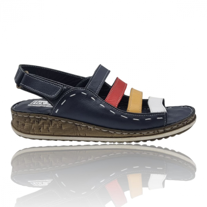 Sandale Damă Casual Confort Din Piele Naturală Blue 6359 [1]