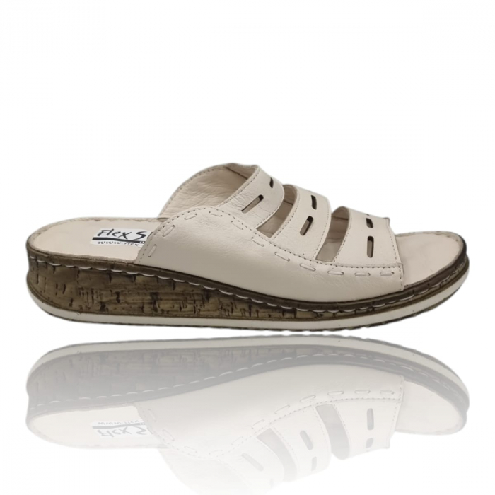 Sandale Damă Casual Confort Din Piele Naturală Crem 6357 [1]