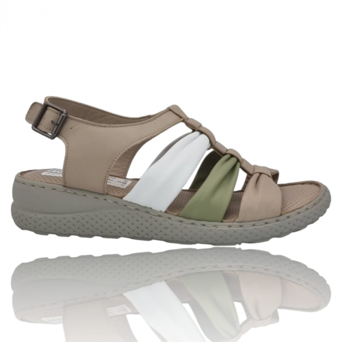 Sandale Damă Casual Confort Din Piele Naturală Crem Color 6349 [1]