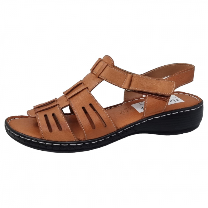 Sandale Damă Casual Confort Din Piele Naturală Maro 6119 [5]