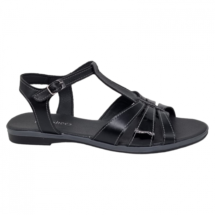 Sandale Damă Casual Confort Din Piele Naturală Neagră 6007 [2]