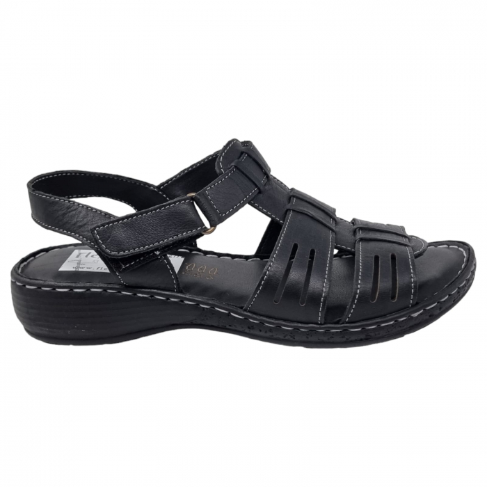 Sandale Damă Casual Confort Din Piele Naturală Neagră 6137 [6]