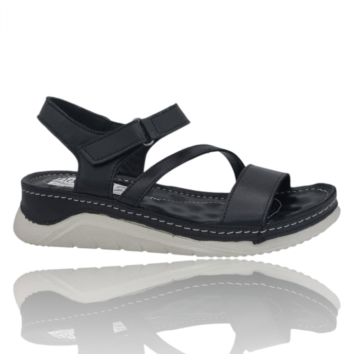 Sandale Damă Casual Confort Din Piele Naturală Neagră 6346 [1]