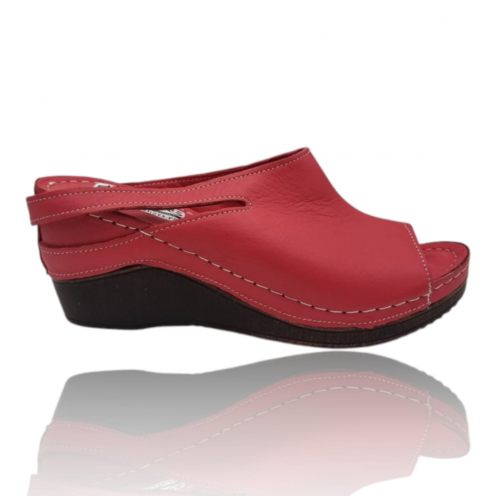 Sandale Damă Casual Confort Din Piele Naturală Roșie 6356 [1]