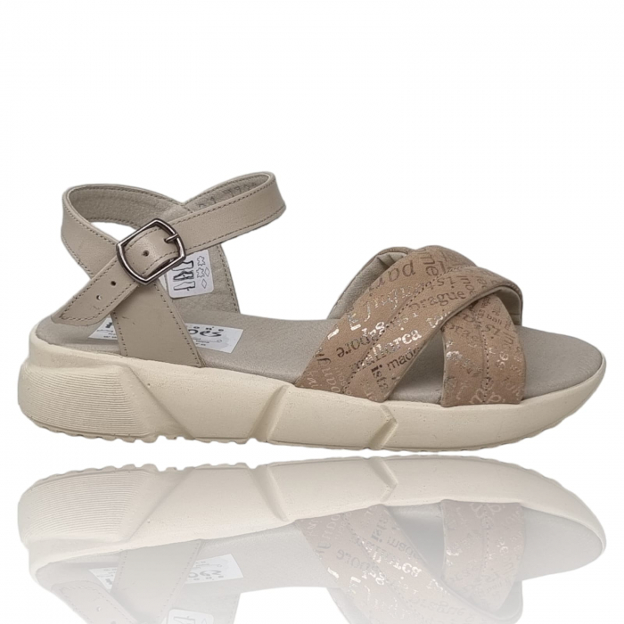 Sandale Damă Din Piele Naturală Crem 6169 [2]