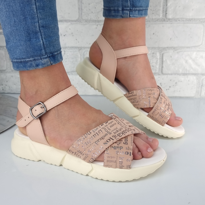 Sandale pentru femei, din piele naturala, culoare NUD, COD-1435 [2]