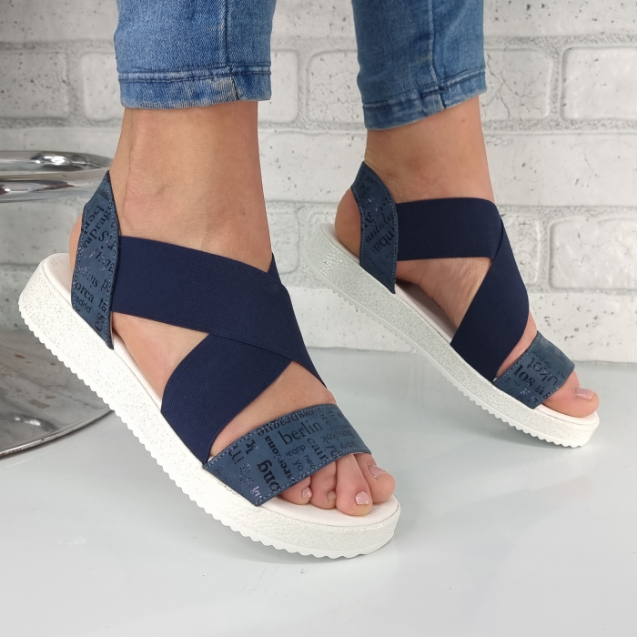 Sandale pentru femei, din piele naturala, culoare BLU, COD-1434 [2]