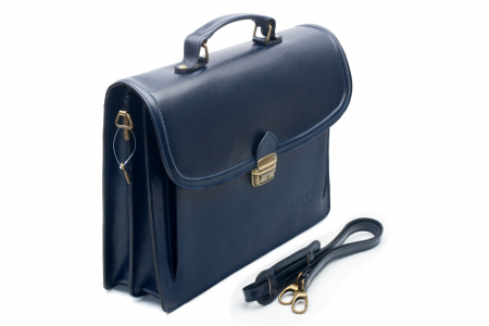 Servietă Bărbați Din Piele Naturală Blue 55000 [1]