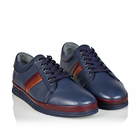Pantofi Bărbați Sport Din Piele Naturală Blue 3503 [1]