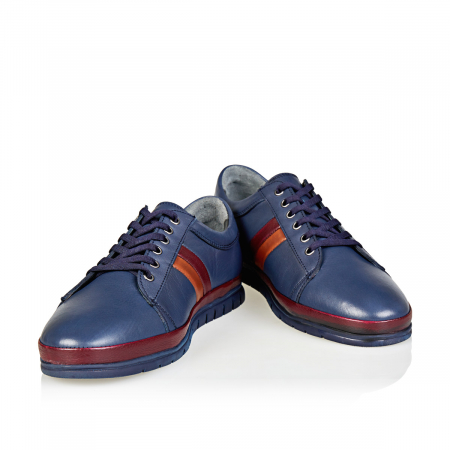 Pantofi Bărbați Sport Din Piele Naturală Blue 3503 [2]