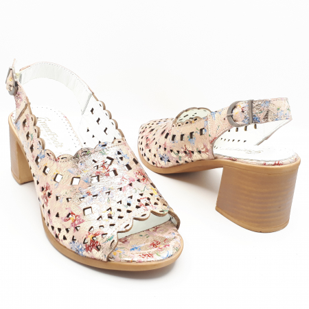 Sandale Damă Din Piele Naturală Nude Floral 6100 [3]
