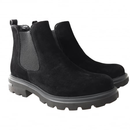 Ghete Damă Casual Din Piele Velur Naturală Neagră Vel 8589 [1]