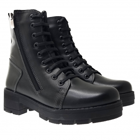 Ghete Damă Casual Din Piele Naturală Neagră 8593 [1]