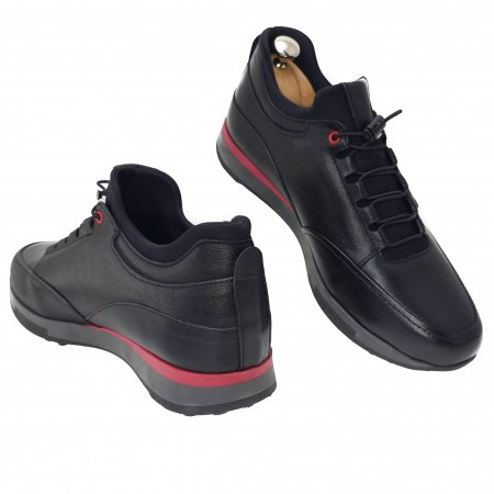 Pantofi Bărbați Sport Din Piele Naturală Neagră 1235 [2]