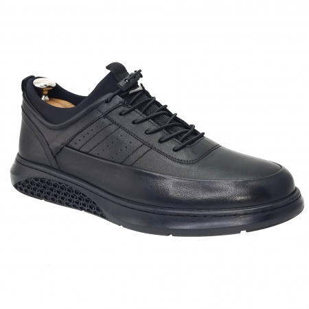 Pantofi Bărbați Casual Din Piele Naturală Neagră 1237 [4]