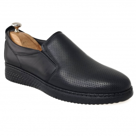 Pantofi casual din piele naturala pentru barbati NEGRU COD-1245 [0]
