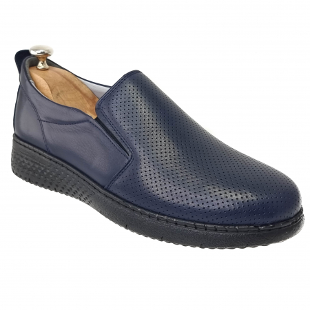 Pantofi Casual Pentru Barbati - Pantofi Bărbați Casual Din Piele Naturală Blue 1246