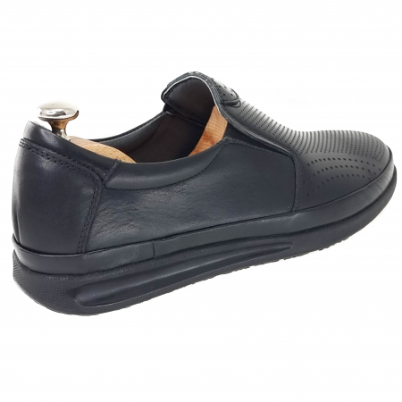 Pantofi casual din piele naturala pentru barbati NEGRU COD-1248 [2]