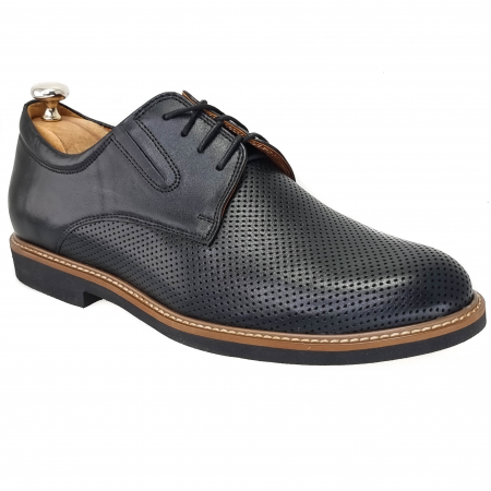 Pantofi Casual Pentru Barbati - Pantofi Bărbați Casual Din Piele Naturală Neagră 1252