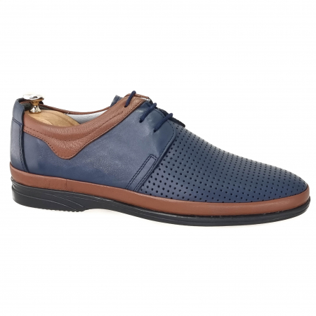 Pantofi casual din piele naturala pentru barbati BLUE-MARO COD-1253 [5]