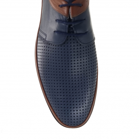 Pantofi casual din piele naturala pentru barbati BLUE-MARO COD-1253 [4]