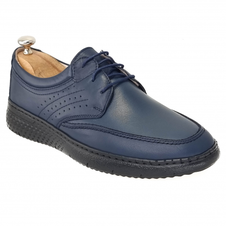 Pantofi Casual Pentru Barbati - Pantofi Bărbați Casual Din Piele Naturală Blue 1255