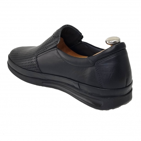 Pantofi Bărbați Din Piele Naturală Perforată Neagră 1261 [3]