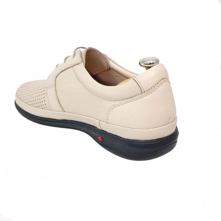 Pantofi Bărbați Din Piele Naturală Perforată Crem 1266 [3]