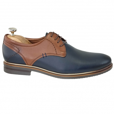 Pantofi din piele naturala pentru barbati BLUE-MARO COD-1295 [5]