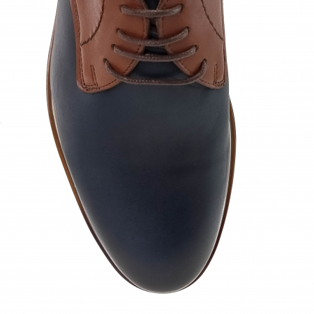 Pantofi din piele naturala pentru barbati BLUE-MARO COD-1295 [4]