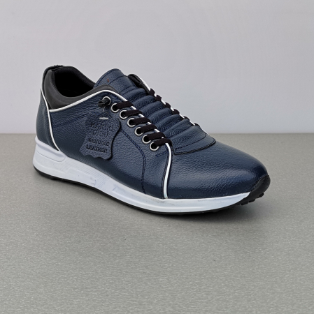 Pantofi Bărbați Casual Confort Din Piele Naturală Blue 345 [3]
