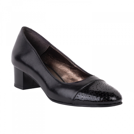 Pantofi Eleganti Pentru Femei - Pantofi Damă Eleganți Din Piele Naturală Neagra 3003