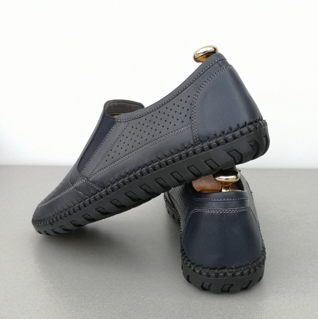 Pantofi Bărbați Din Piele Naturală Perforată Blue 336 [1]
