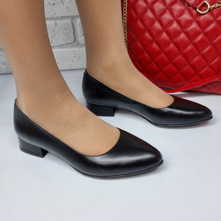 Pantofi Damă Eleganți Din Piele Naturală Neagră  3061 [1]