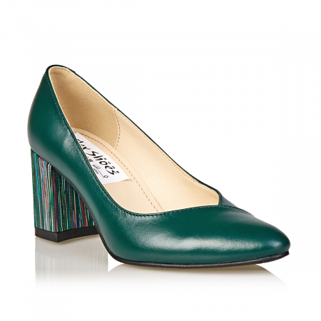 Pantofi Eleganti Pentru Femei - Pantofi Damă Eleganți Din Piele Naturală Verde 3017