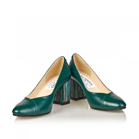 Pantofi Damă Eleganți Din Piele Naturală Verde 3017 [2]