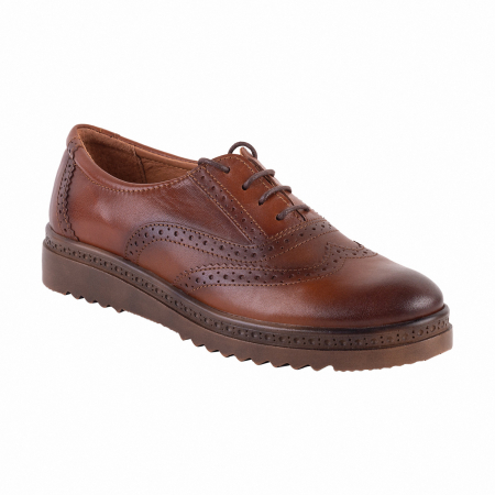 Pantofi Casual Pentru Femei - Pantofi Damă Casual Confort Din Piele Naturală Maro 5001
