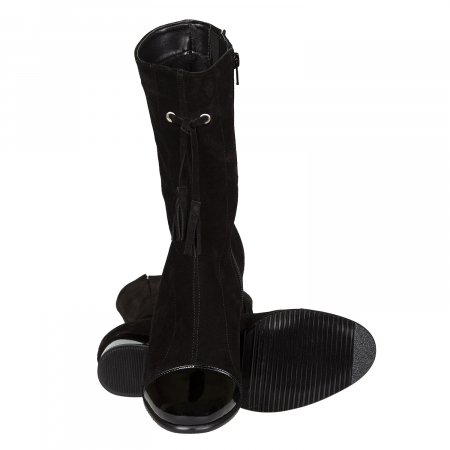 Ghete Damă Elegante Din Piele Naturală Neagră 9513 [3]