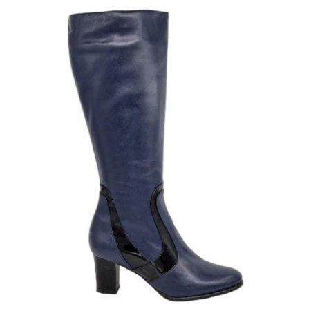 Cizme Lungi Pentru Femei - Cizme Damă Lungi Din Piele Naturală Blue 9027