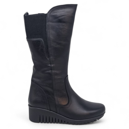 Cizme Lungi Pentru Femei - Cizme Damă Lungi Din Piele Naturală Neagră  35131