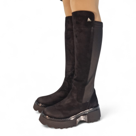 Cizme Damă Lungi Din Piele Naturală Neagră Vel  35132 [4]